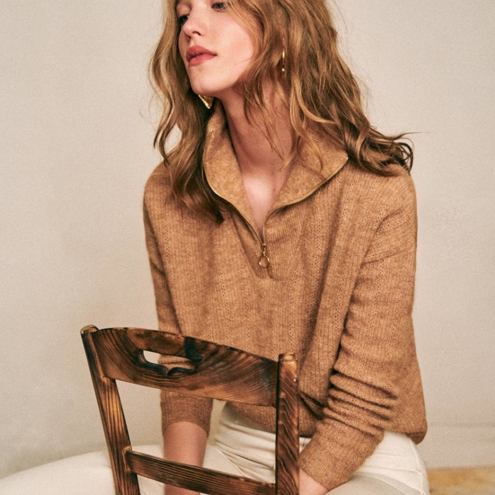 Sezane John Merino Wool/ Alpaca Long-Sleeved Jumper